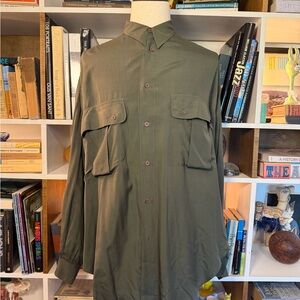 Go silk 90s Green Button-Up Shirt